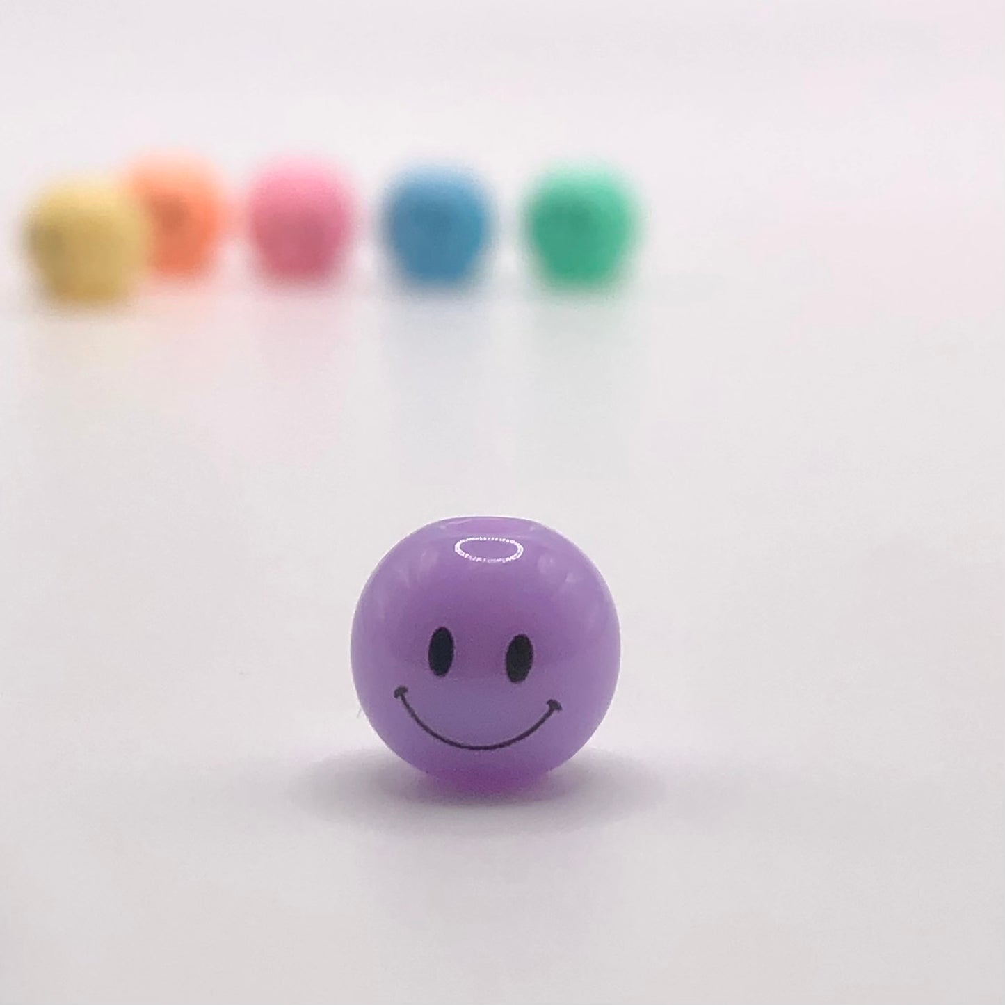 Perle Smiley multicolore - 8mm